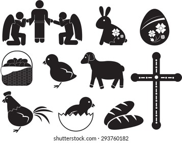 illustration - easter day icon set