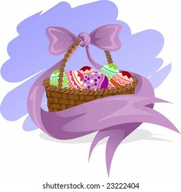 Illustration of Easter decoration in colour background	