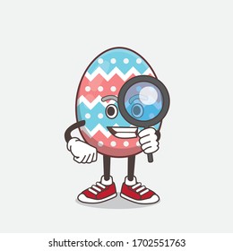 An illustration of Easter Egg cartoon mascot character as Detective design
