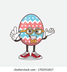 An illustration of Easter Egg cartoon mascot character in geek style