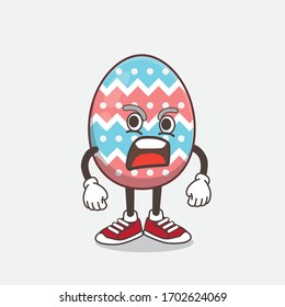 Una ilustración del personaje de la mascota Huevo Pascua con un gesto sorpresa