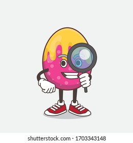 An illustration of Easter Egg cartoon mascot character as Detective design