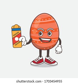 Una ilustración del personaje de la mascota Huevo de Pascua dando bocadillos