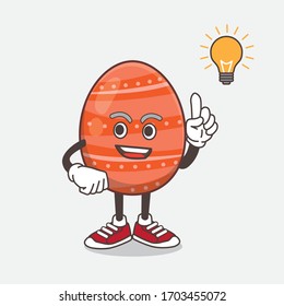 An illustration of Easter Egg cartoon mascot character get an idea