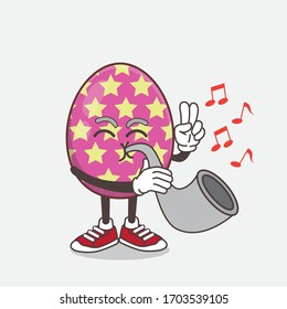 Una ilustración del personaje de la mascota Huevo de Pascua trabajando como camarero