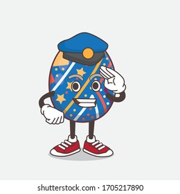 Eine Illustration von Ostereier-Cartoon-Maskottcharakter als Polizeioffizier