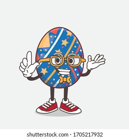 An illustration of Easter Egg cartoon mascot character in geek style