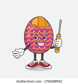 An illustration of Easter Egg cartoon mascot character as smart technician