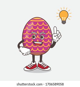 An illustration of Easter Egg cartoon mascot character get an idea