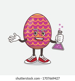 An illustration of Easter Egg cartoon mascot character making Thumbs up gesture