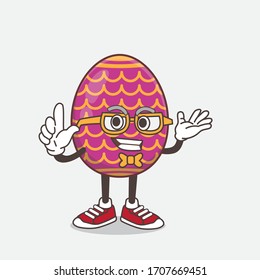 An illustration of Easter Egg cartoon mascot character in geek style
