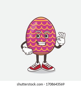 Una ilustración del personaje de la mascota Huevo de Pascua con gesto de llamada