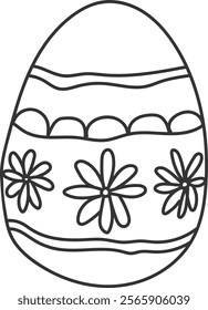 An illustration of a easter egg with distinctive hand drawn lines