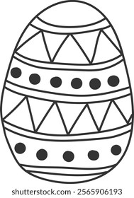 An illustration of a easter egg with distinctive hand drawn lines