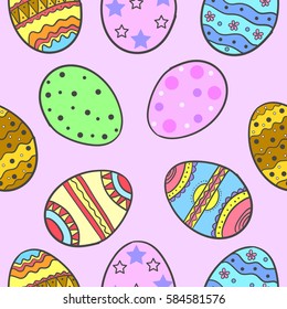 Illustration of easter egg doodles