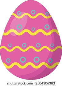 Illustration of Easter Egg. Isolated Vector Icon with Cute Cartoon Design.