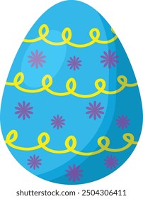 Illustration of Easter Egg. Isolated Vector Icon with Cute Cartoon Design.