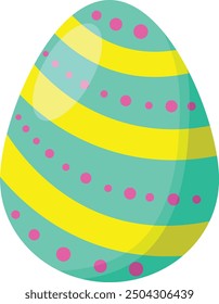 Illustration of Easter Egg. Isolated Vector Icon with Cute Cartoon Design.