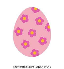 Illustration of easter egg with pink floral pattern