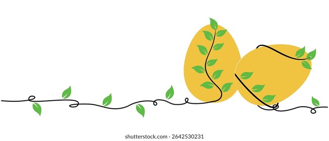 illustration of Easter eggs with climbing plants