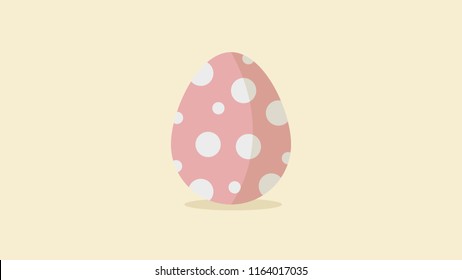 Illustration of Easter eggs with poke dots with shadow at bottom