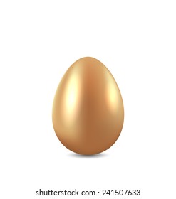 Illustration Easter golden egg isolated on white background - vector