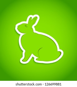 Illustration of Easter greeting rabbit isolated - vector