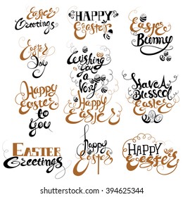illustration of Easter Greetings in calligraphic style