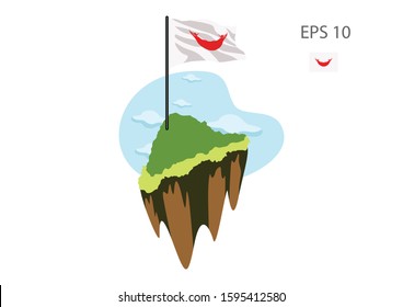 Illustration of the Easter Island Rapa Nui.eps flag
, vector image.