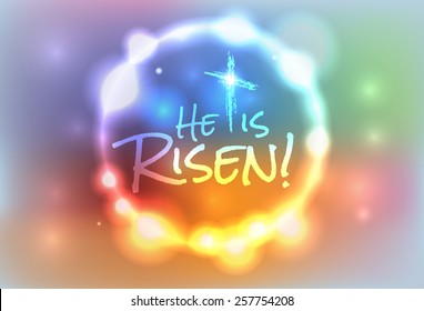 An illustration for Easter Jesus has risen theme. Vector EPS 10. EPS contains transparencies and a gradient mesh.