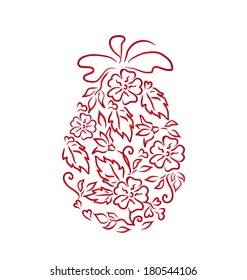 Illustration Easter ornamental egg in floral style - vector