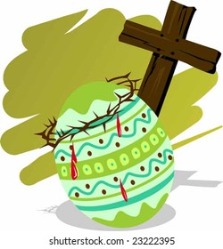 Illustration of easter picture in colour background	