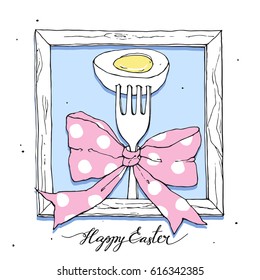 Illustration of Easter postcard.