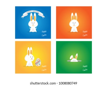 illustration of easter rabbit, bunny on colorful background