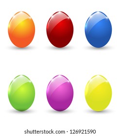 Illustration Easter set colorful eggs isolated - vector