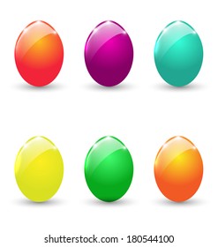 Illustration Easter set colorful eggs isolated on white background - vector