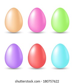 Illustration Easter set painted eggs isolated on white background - vector