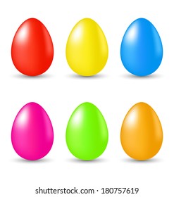 Illustration Easter set paschal eggs isolated on white background - vector