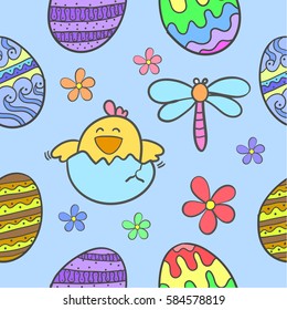 Illustration of easter style doodles