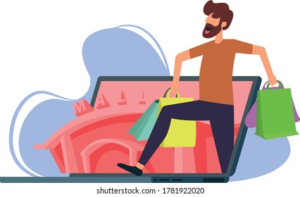 Illustration of easy online shopping