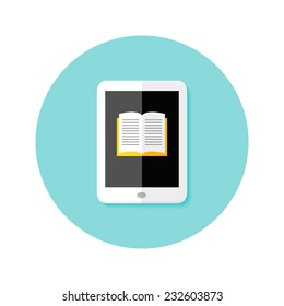 Illustration of Ebook Flat Circle Icon