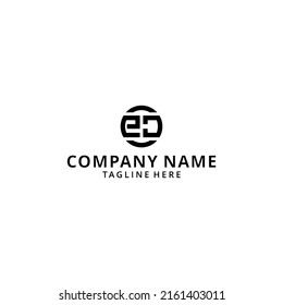 illustration EC initial circle icon. letter. logo design vector
