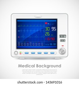 illustration of ECG machine displaying heartbeat