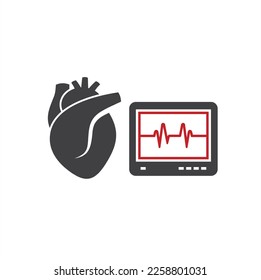 illustration of ecg monitor, vector art.