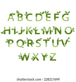 Illustration eco alphabet. Vector