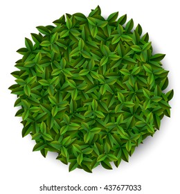 Illustration Eco Friendly Label Made in Green Leaves, Isolated on White Background