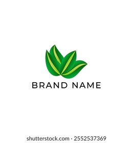 ILUSTRACIÓN ECO DEGRADADO DE LA HOJA COLOR VERDE SIMPLE BOTÁNICO LOGO ICONO DE DISEÑO DE PLANTILLA VECTOR