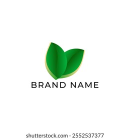 ILUSTRACIÓN ECO DEGRADADO DE LA HOJA COLOR VERDE SIMPLE BOTÁNICO LOGO ICONO DE DISEÑO DE PLANTILLA VECTOR