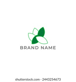ILLUSTRATION ECO LEAF GREEN COLOR SIMPLE BOTANICAL LOGO ICON TEMPLATE DESIGN VECTOR