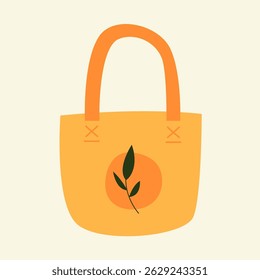 Illustration of Eco shopping Bag. Flat vector illustration.
